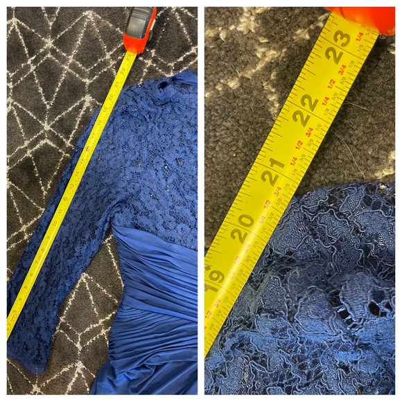 NWT! Adrianna Papell navy lace gown - Picture 8 of 10